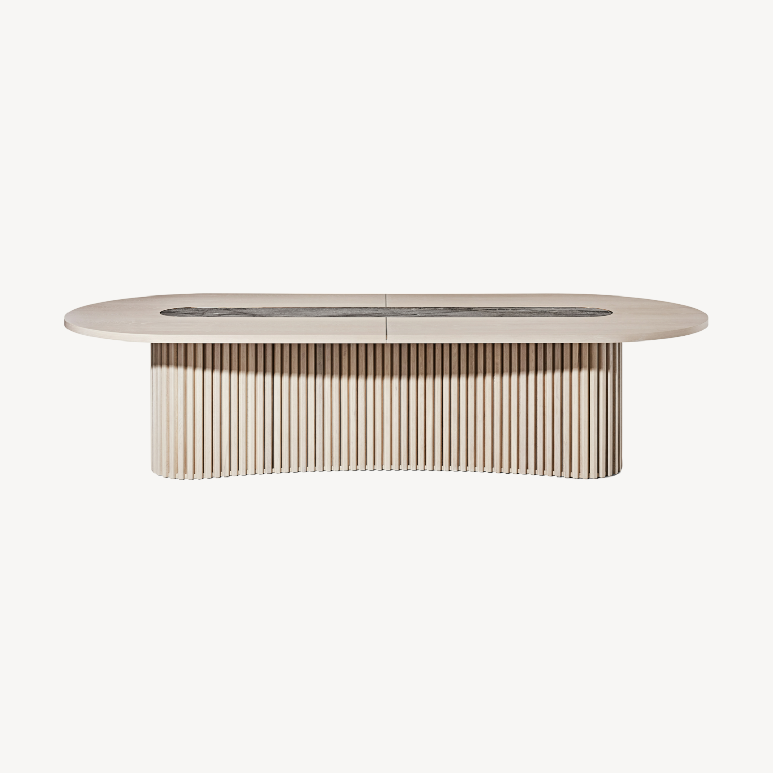 Embellish Oval Dining Table – Split Top with Brass Join & marble inlay ...