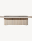 Embellish Oval Dining Table with Marble inlay - Zuster Furniture