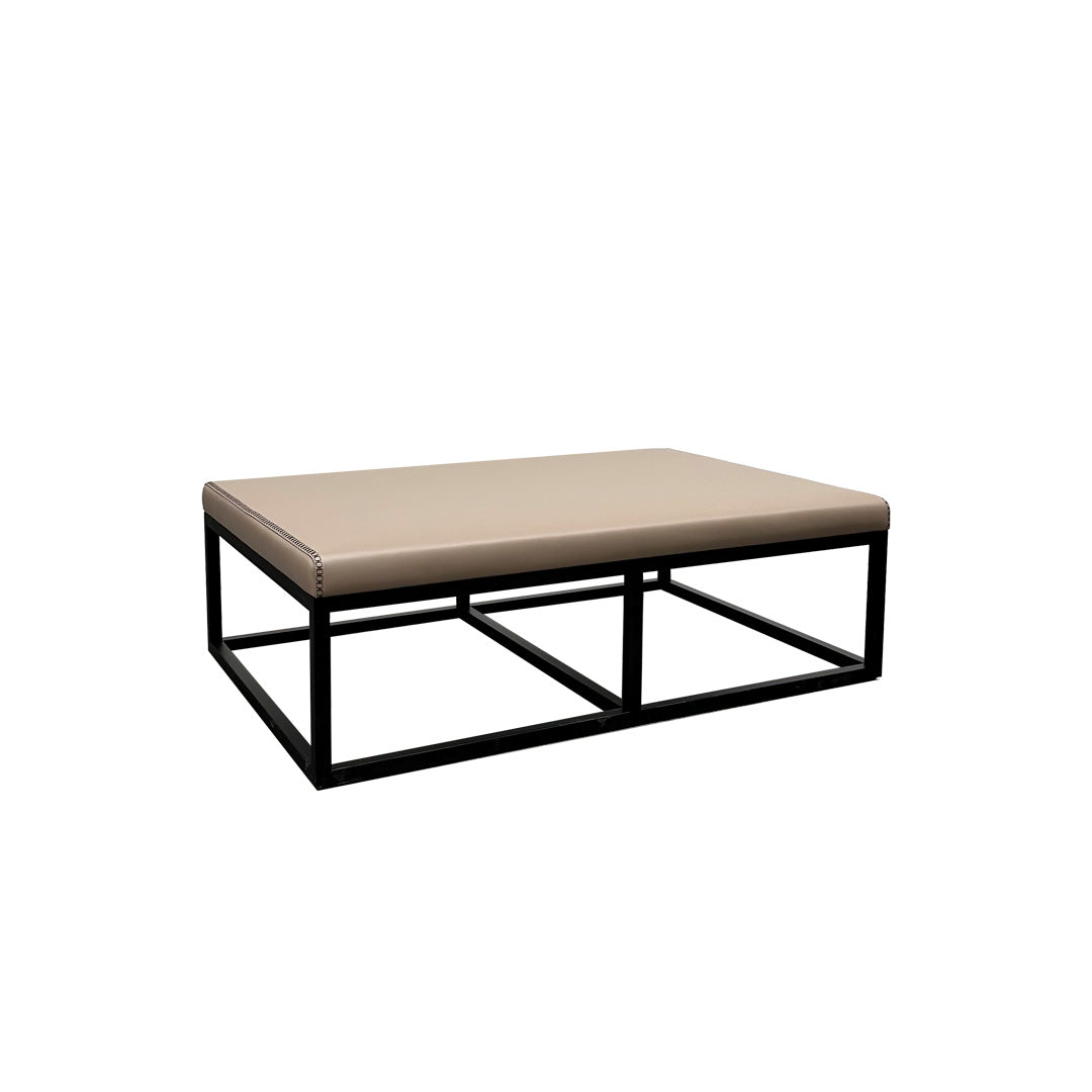 Echo Ottoman - Mink &amp; Almond Faux Leather - Zuster Furniture