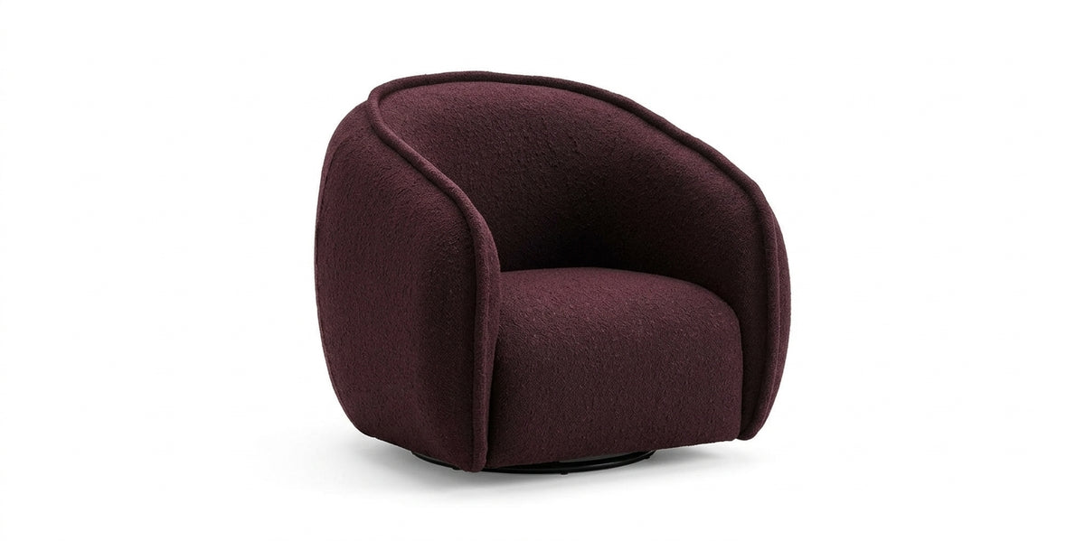 Opal Grainscape Armchair with piping in Grainscape Pinot Noir, self piped