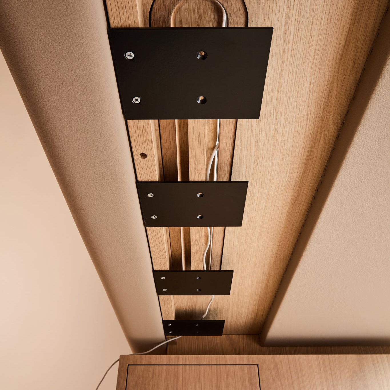 Cable management under desk top 