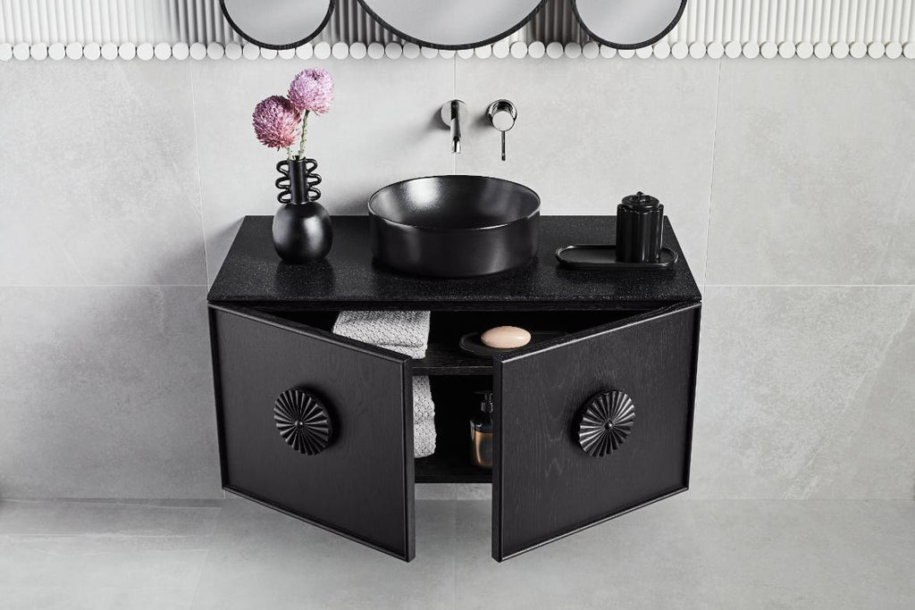 ISSY Adorn Above Counter / Semi Inset Wall Hung vanity with drawers Pe ...