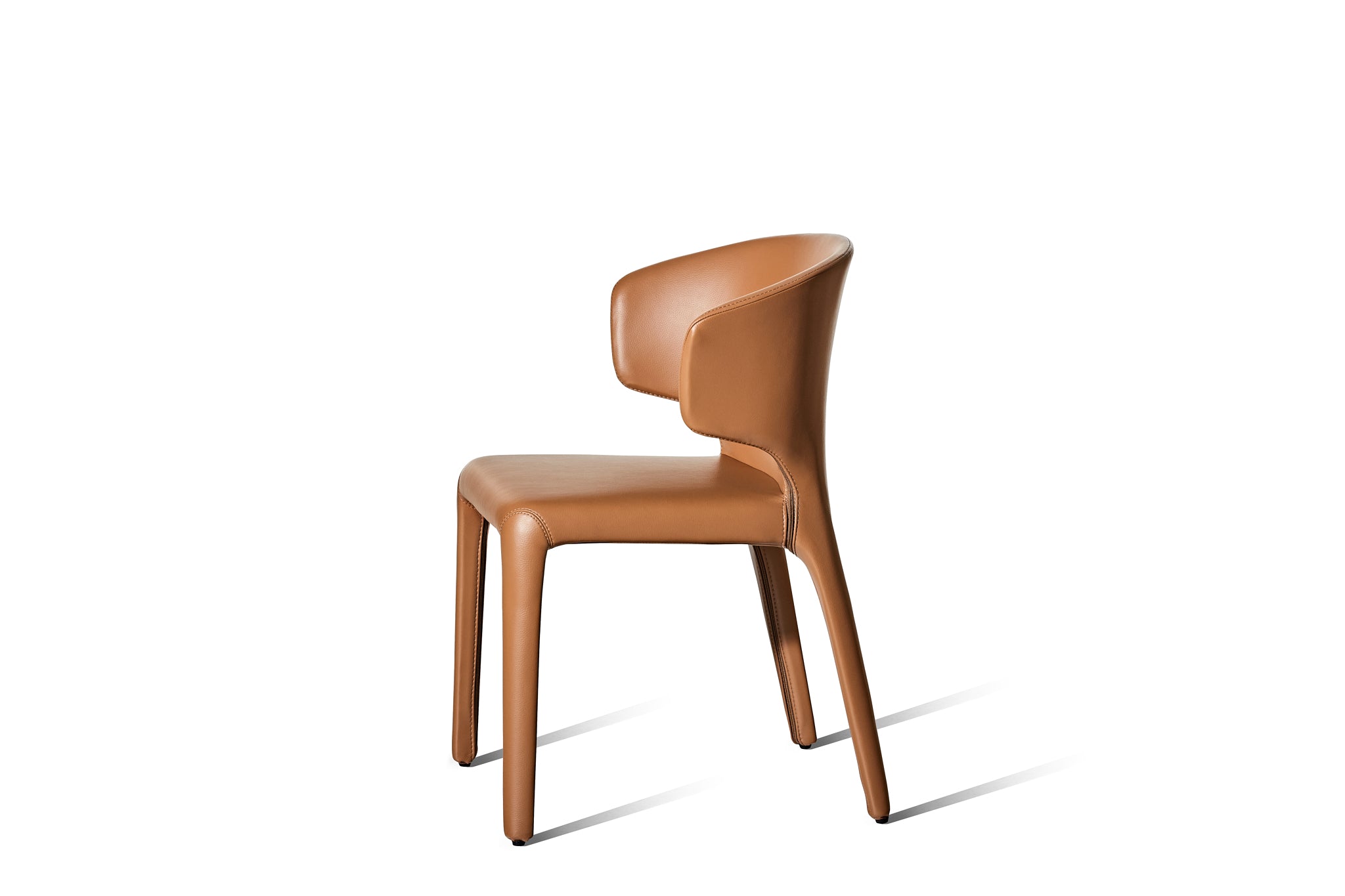 Husk Dining Chair, Chestnut Faux Leather - 60% OFF - Zuster Furniture
