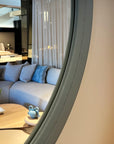 Opal Round Leather Mirror