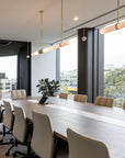 Contour Boardroom Table with marble inlay