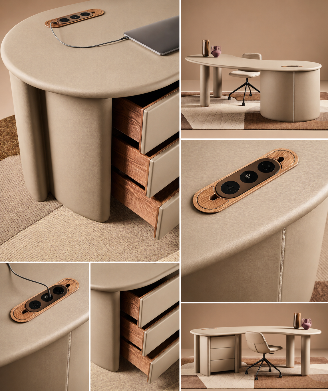 Saddle Organic Leather Desk