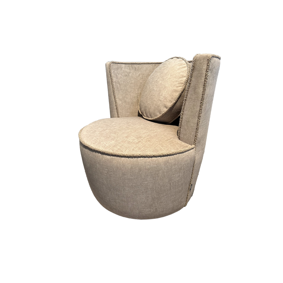 Sapphire Small Swivel - Buckwheat Suede Cloth