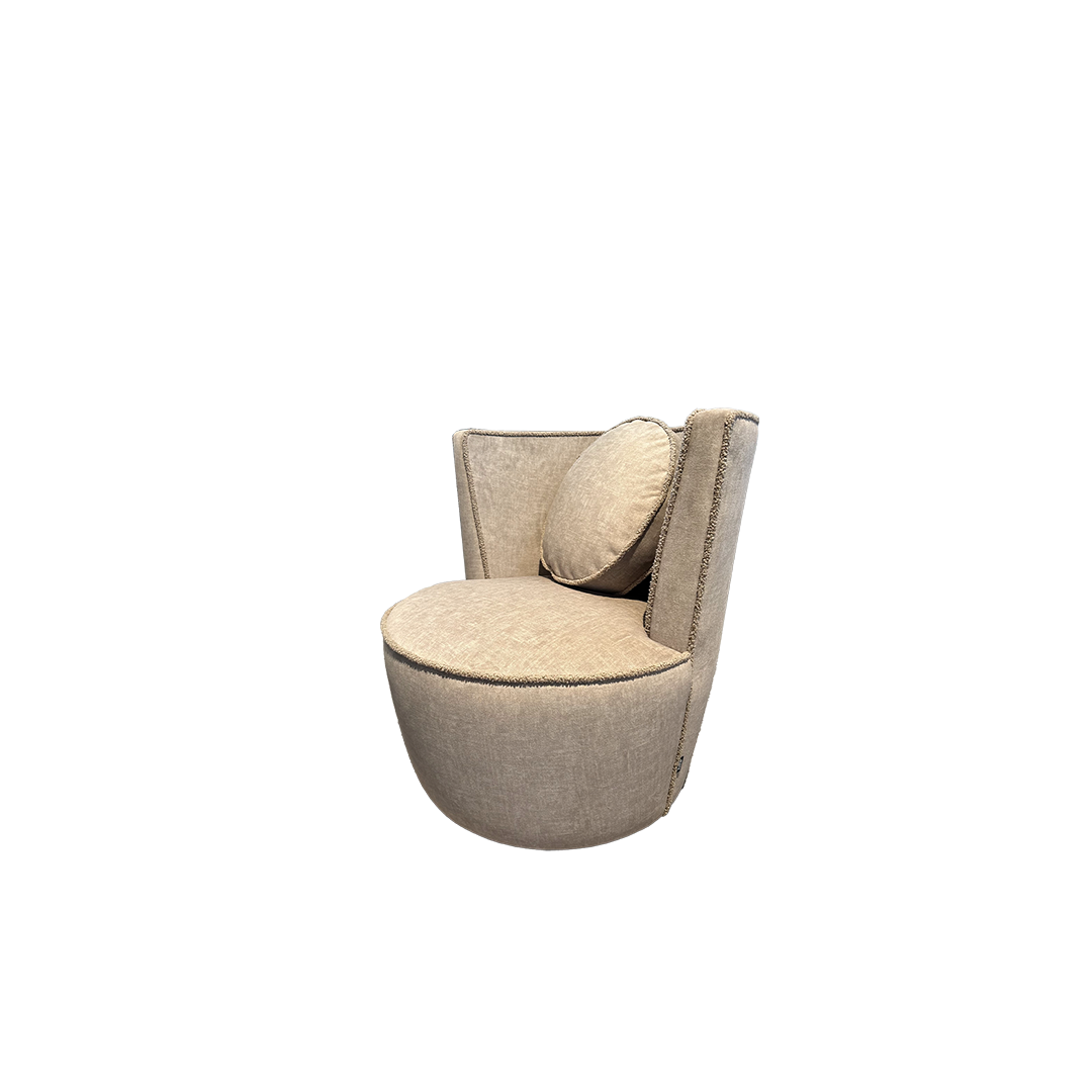 Sapphire Small Swivel - Buckwheat Suede Cloth
