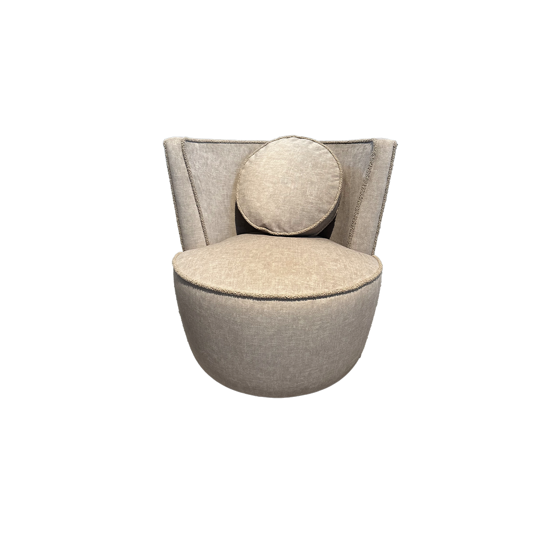 Sapphire Small Swivel - Buckwheat Suede Cloth