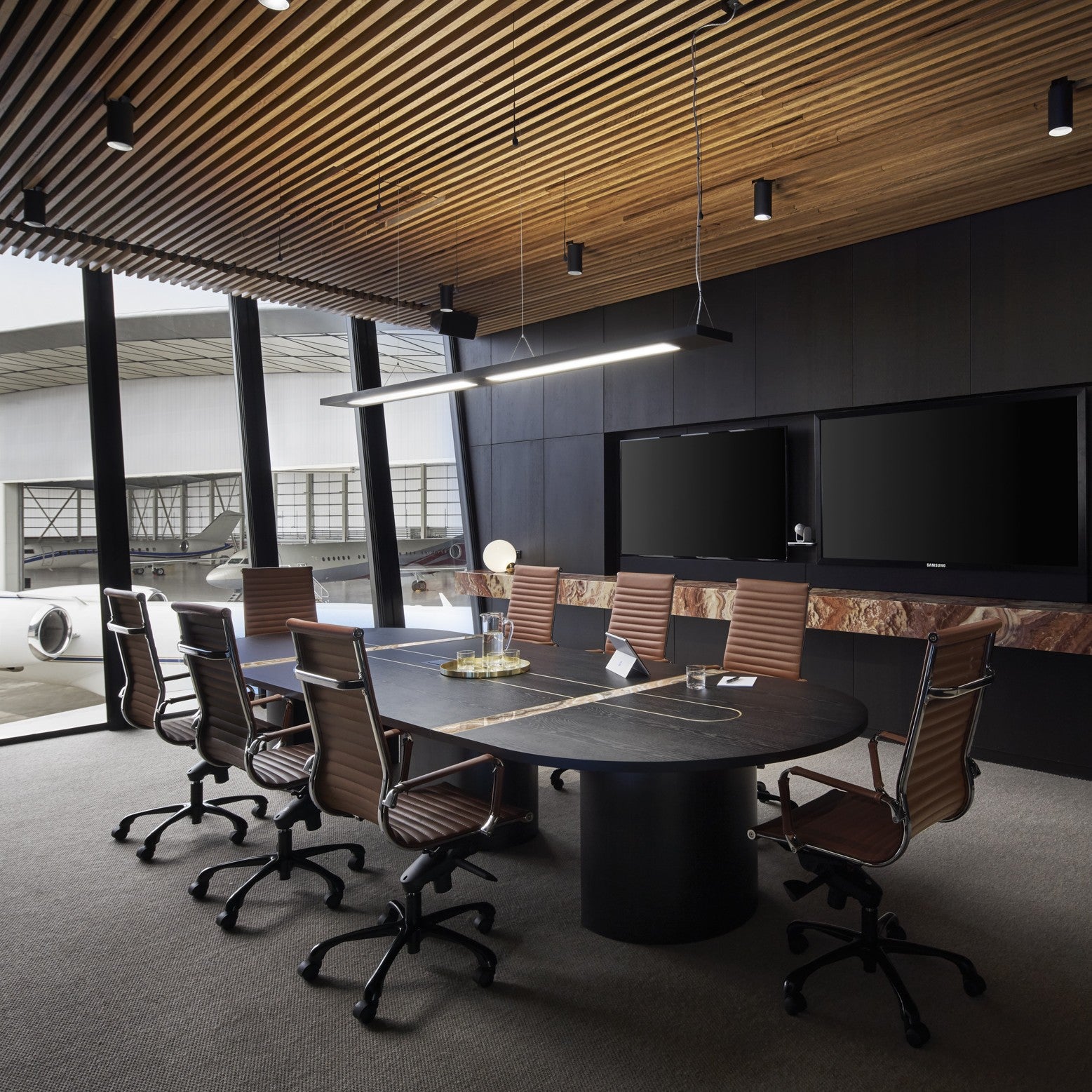Custom Contour Boardroom Table- Melbounre Jet Base
