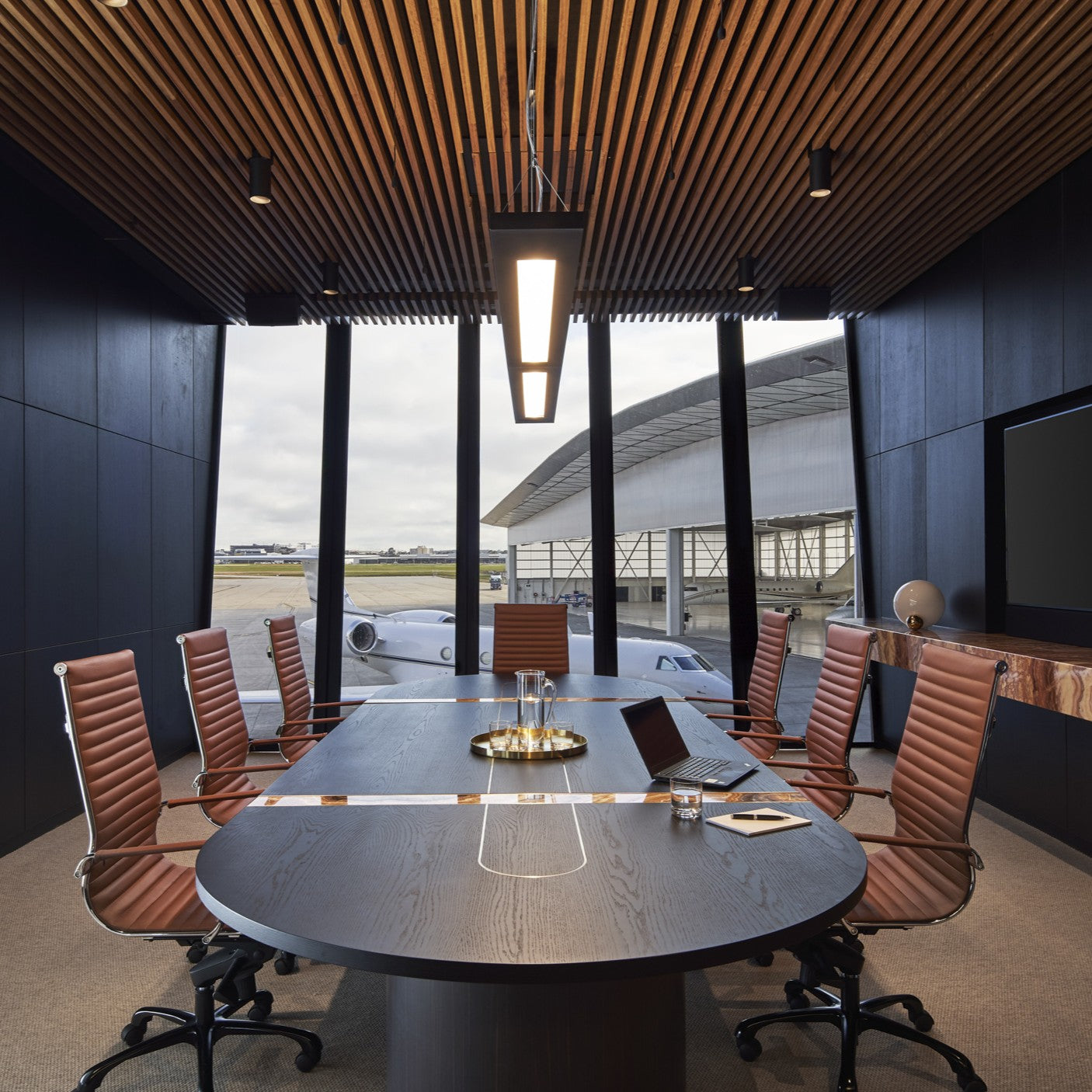 Custom Contour Boardroom Table- Melbounre Jet Base