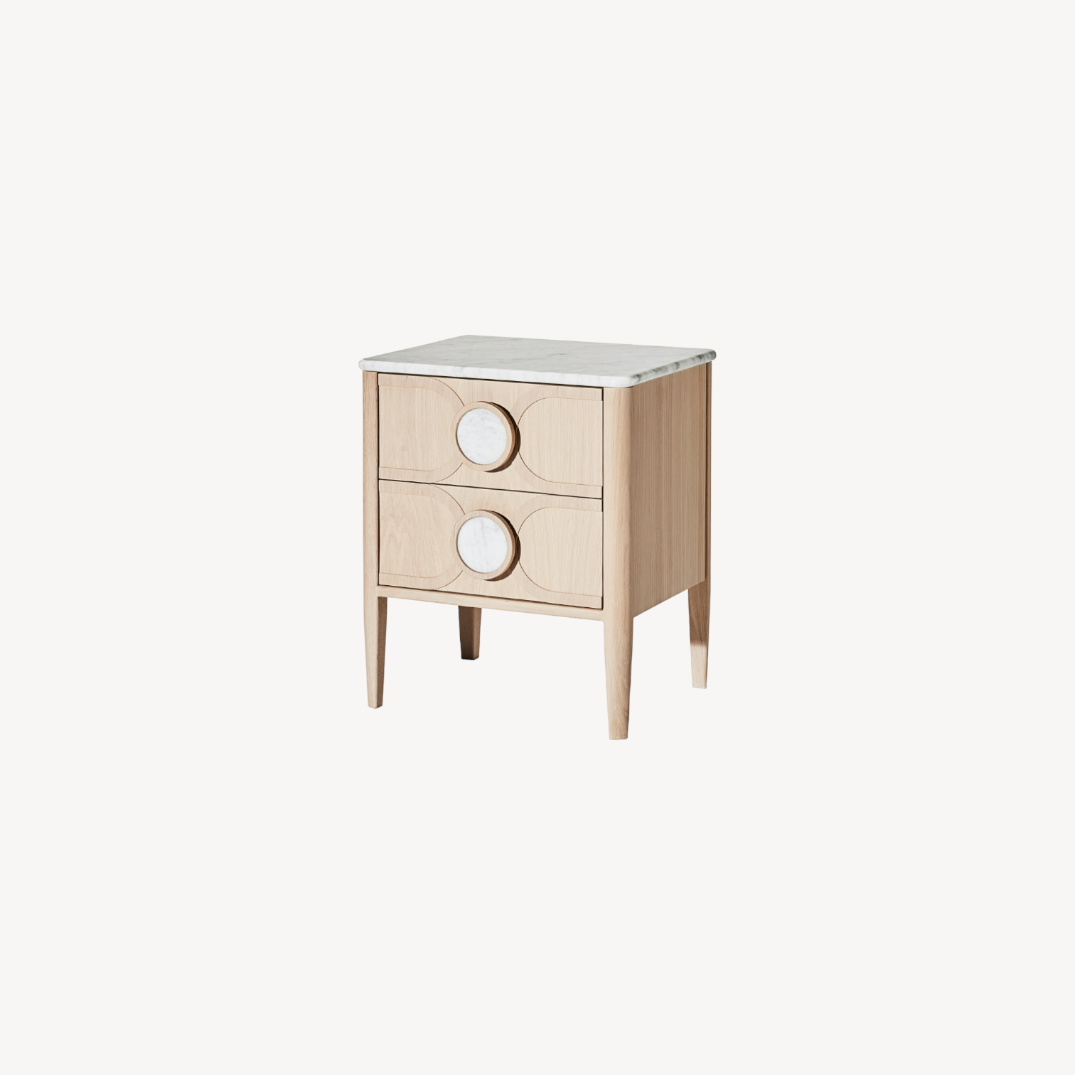 Victoria 2 Drawer Marble Bedside Table - Zuster Furniture