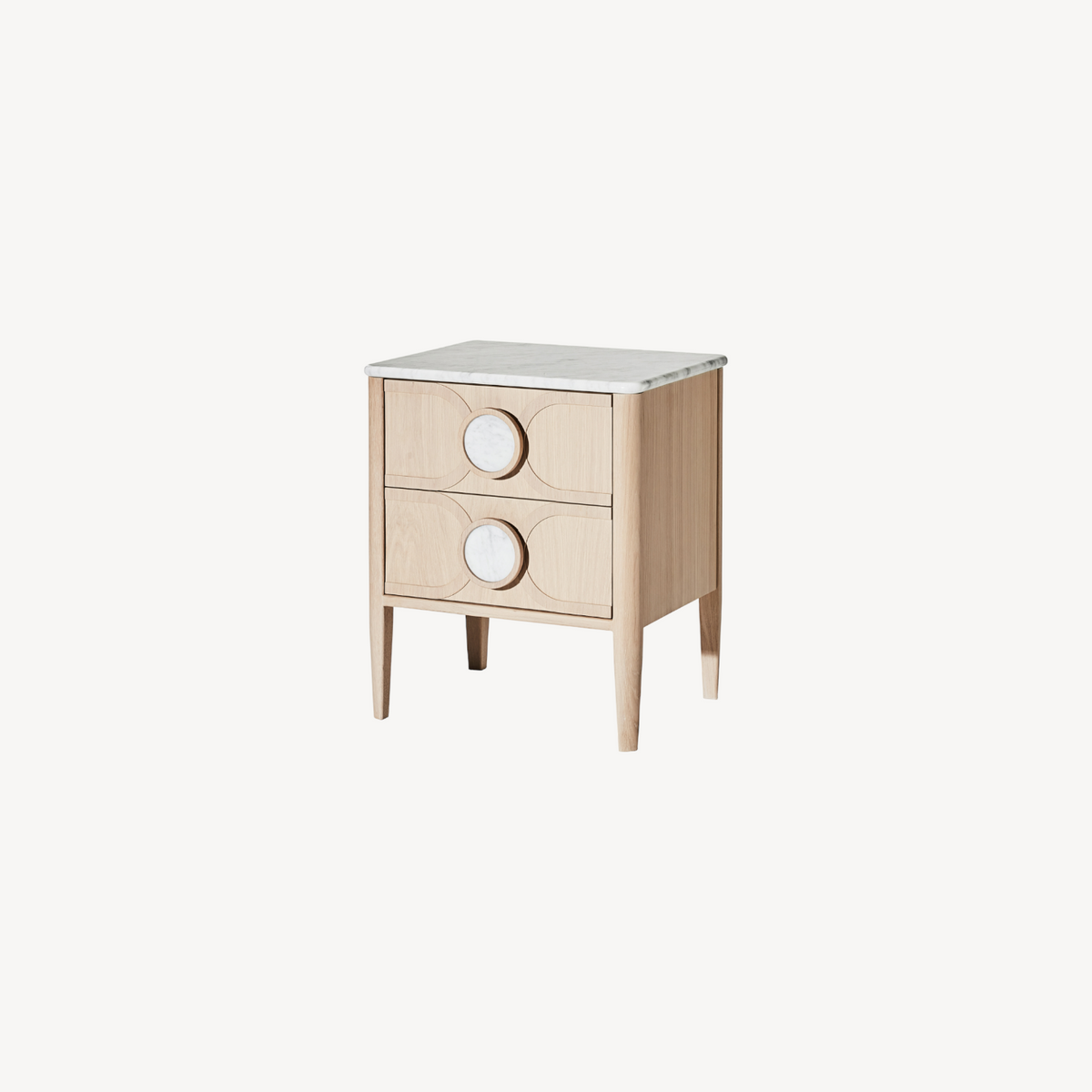 Victoria 2 Drawer Marble Bedside Table Zuster Furniture