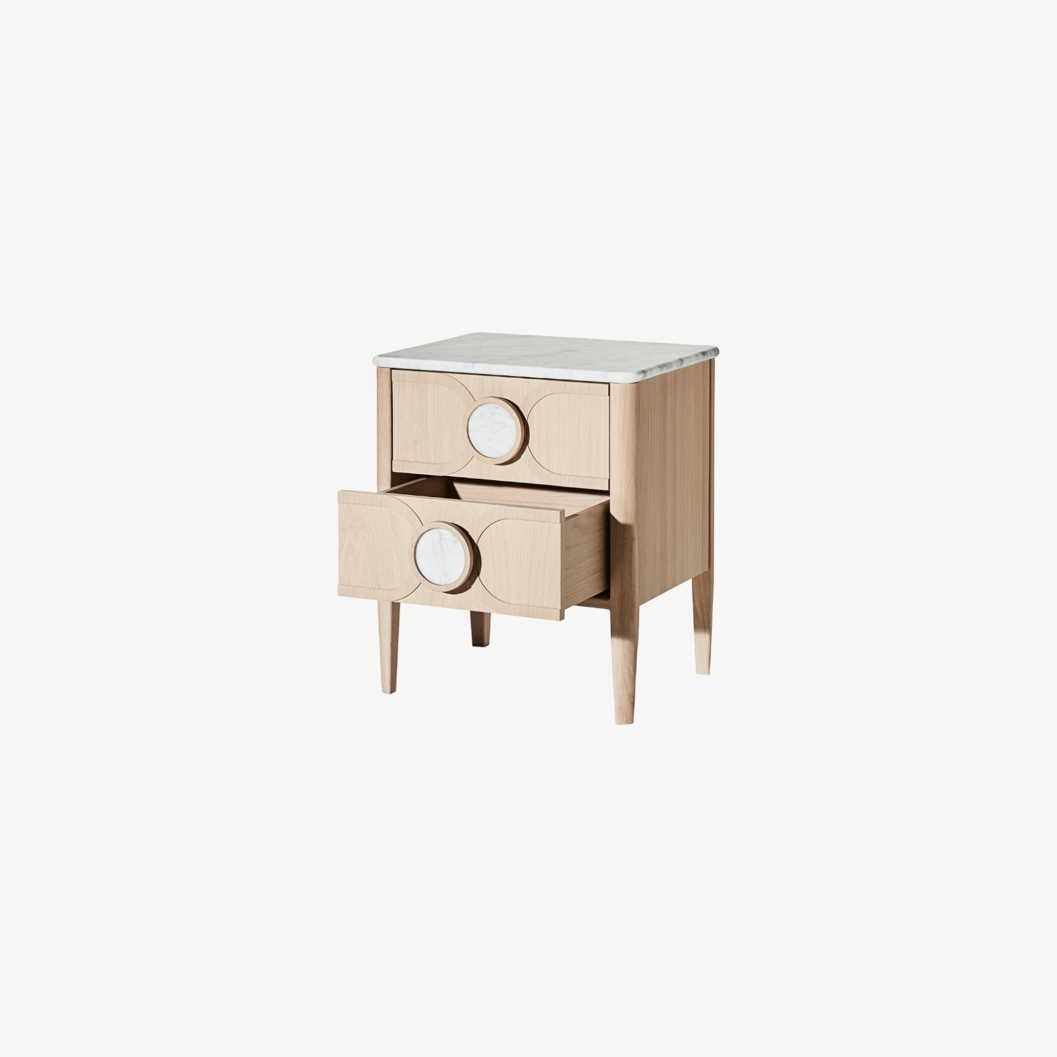 Victoria 2 Drawer Marble Bedside Table - Zuster Furniture