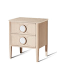 Victoria 2 Drawer Bedside Table  - Limed Oak & Carrara