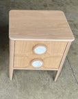 Victoria 2 Drawer Bedside Table  - Blonde & Carrara