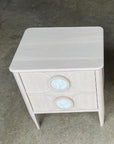 Victoria 2 Drawer Bedside Table  - Limed Oak & Carrara