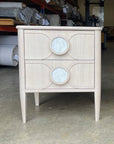 Victoria 2 Drawer Bedside Table  - Limed Oak & Carrara