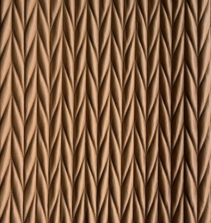 Chestnut Faux Leather Ribbon Stitch - Zuster Furniture