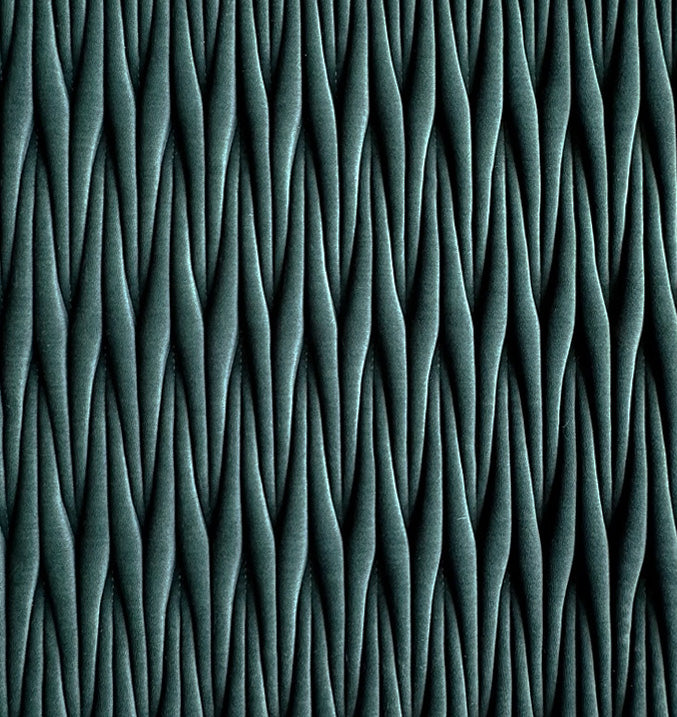 Emerald Suede Cloth Ribbon Stitch - Zuster Furniture