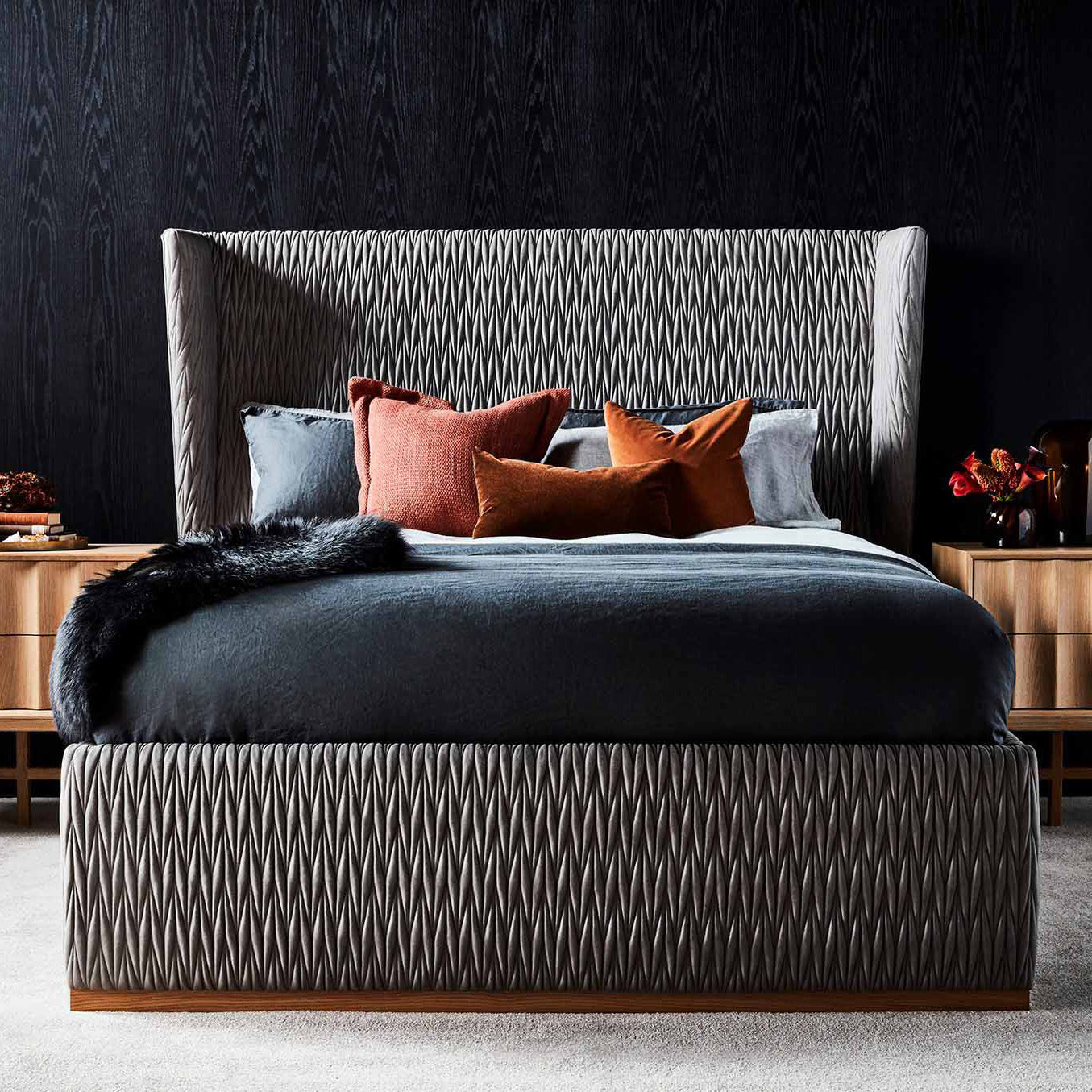 Charcoal Ribbon Stitch - Zuster Furniture