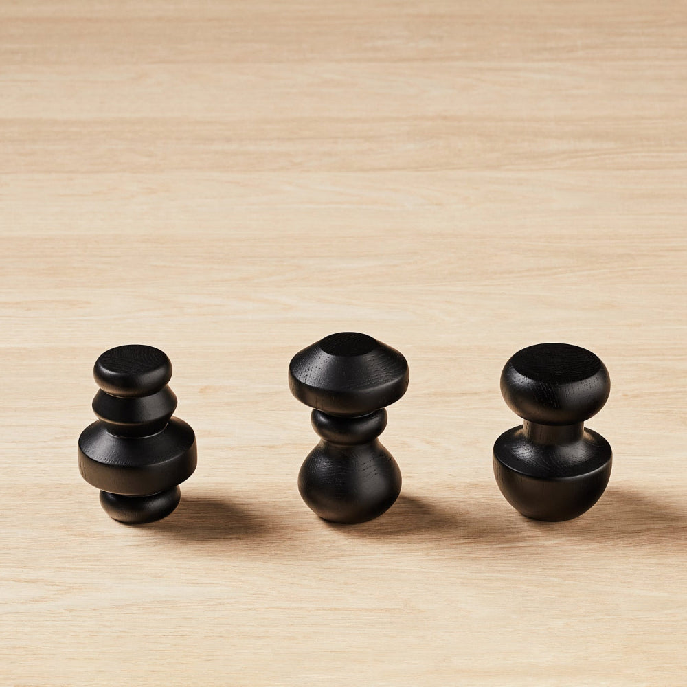 Woodturned Wall Hook - Set of Three - Mink - Zuster Furniture