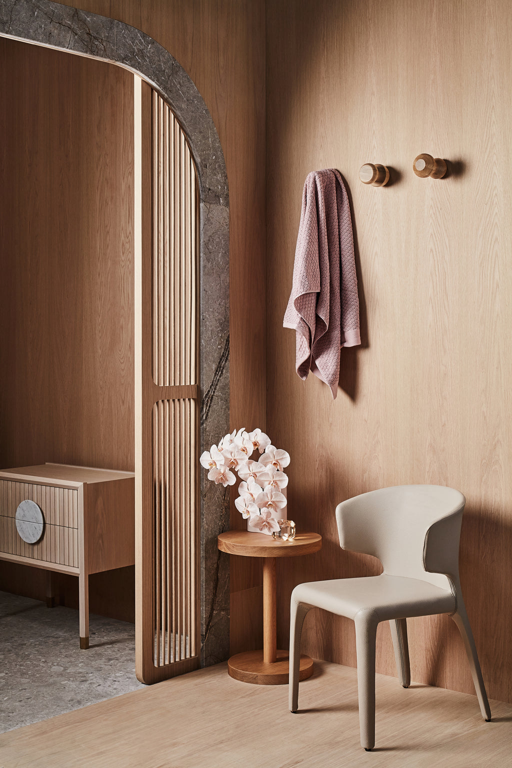 Zuster Woodturned Wall Hooks Set of Three American Oak Zuster