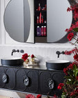 ISSY Halo Triple Mirror with Shaving Cabinet - Zuster Furniture