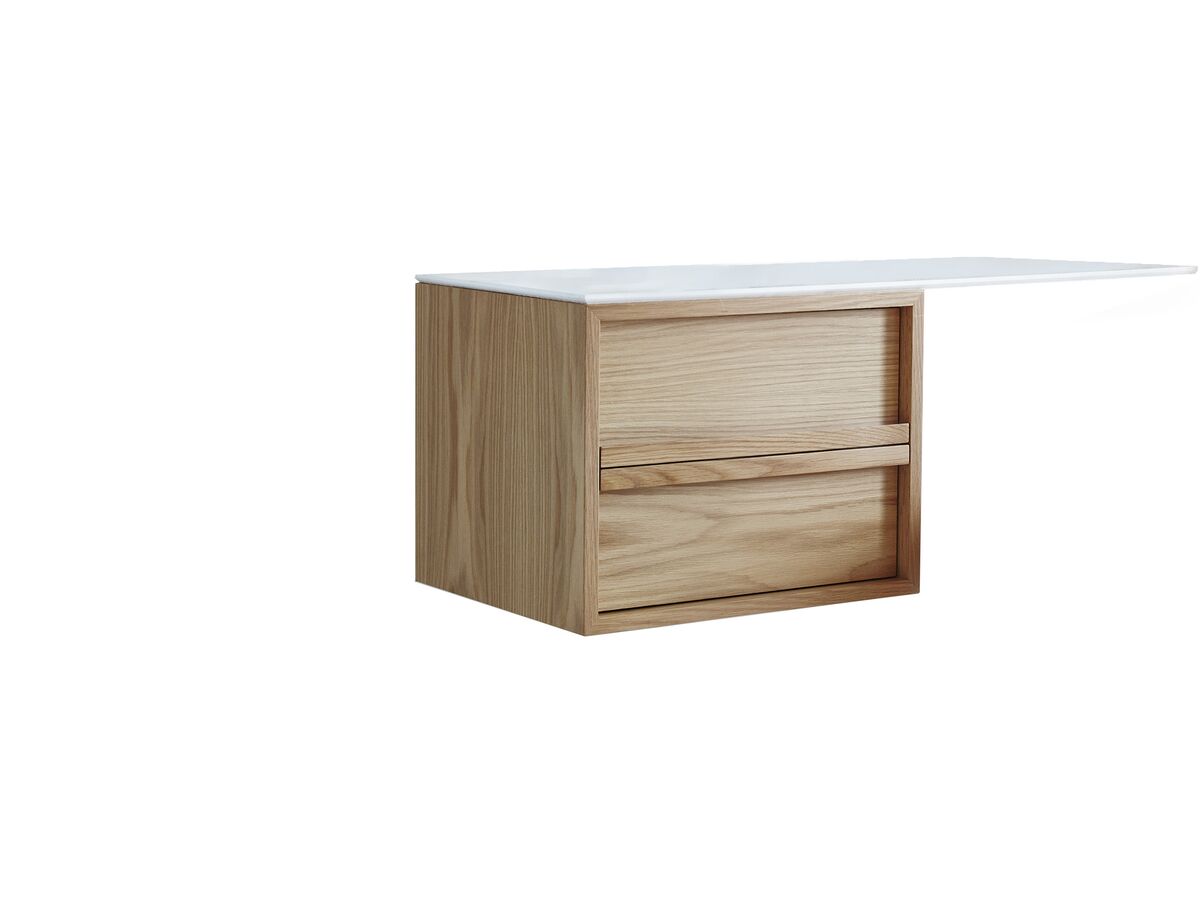 ISSY Z8 Butterfly Vanity Unit 2 Drawers Extended Top LHS/ RHS 1000 - Zuster Furniture